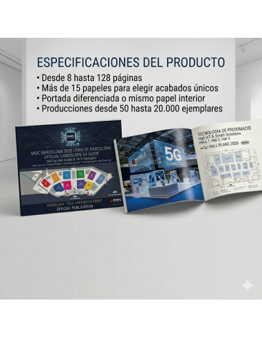 Revistas grapadas formato horizontal, 28 x 21 cm