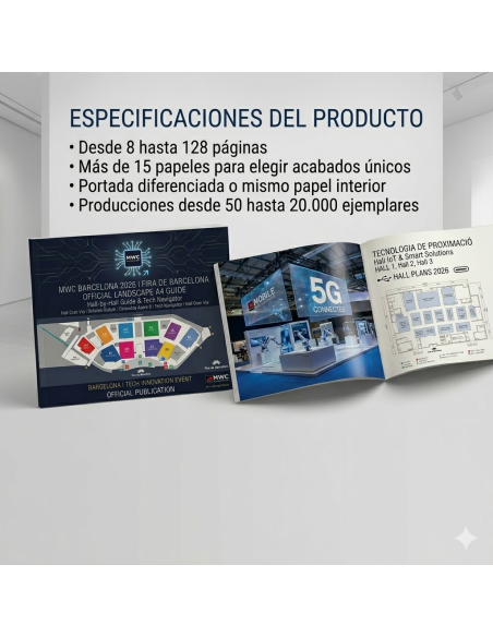 Revistas grapadas formato horizontal, 28 x 21 cm