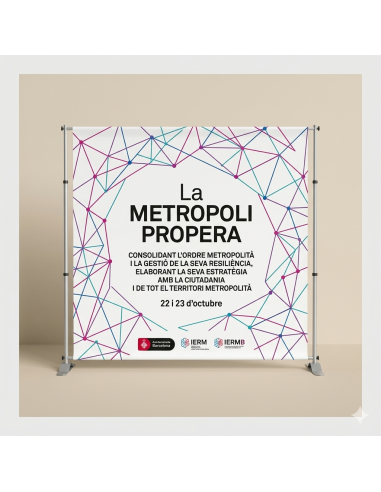 Imprimir Photo Call 2x2 mts. con estructura de aluminio y bolsa de transporte