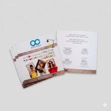 Folletos Desplegables Corporativos (Formato Cuadrado Mini 10,5 x 10,5 cm)