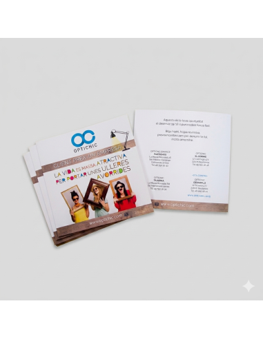 Folletos Desplegables Corporativos (Formato Cuadrado Mini 10,5 x 10,5 cm)