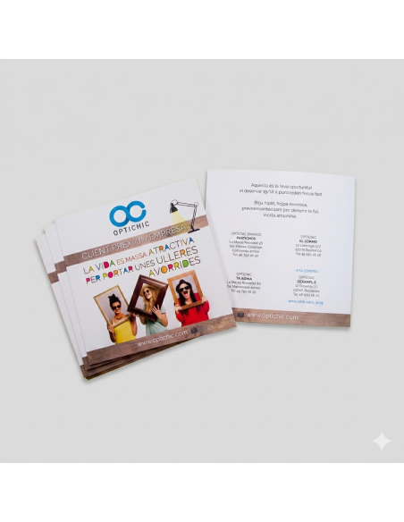 Folletos Desplegables Corporativos (Formato Cuadrado Mini 10,5 x 10,5 cm)