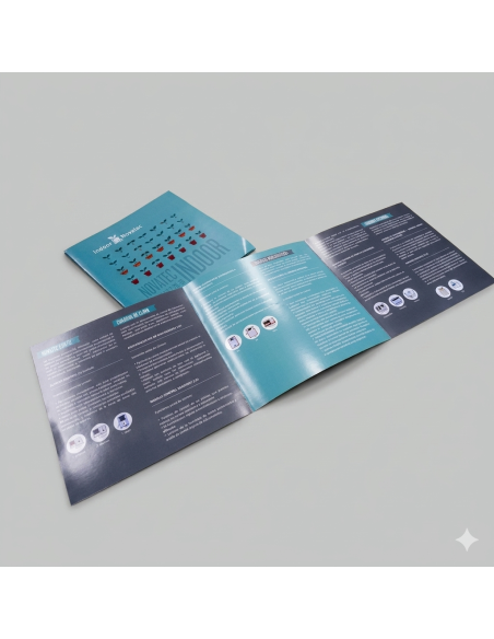 Folletos Desplegables Corporativos (Formato Cuadrado 21x21 cm)
