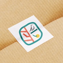 Pegatina en papel reciclado ecológico