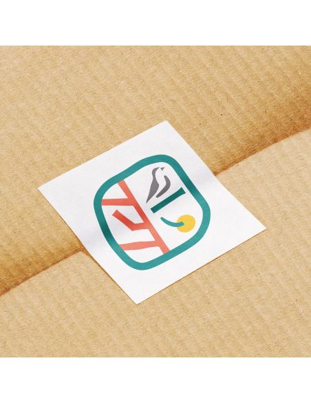 Pegatina en papel reciclado ecológico