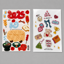 Plancha A4 o A5 con diferentes stickers adhesivos en color