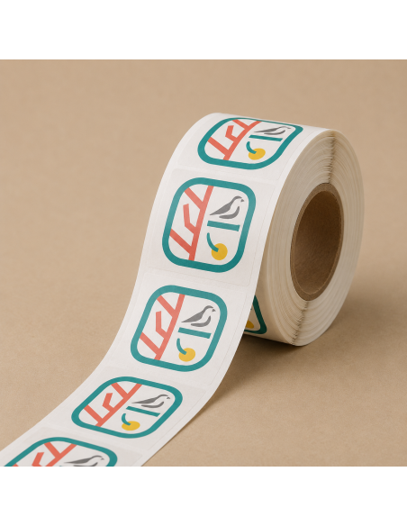 Etiquetas de Papel Estucado Reciclado FSC (Aplicación Automática)