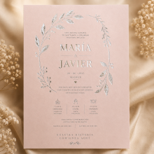 Invitación y Tarjetón con Estampado en Caliente, A5 — 14,8×21 cm