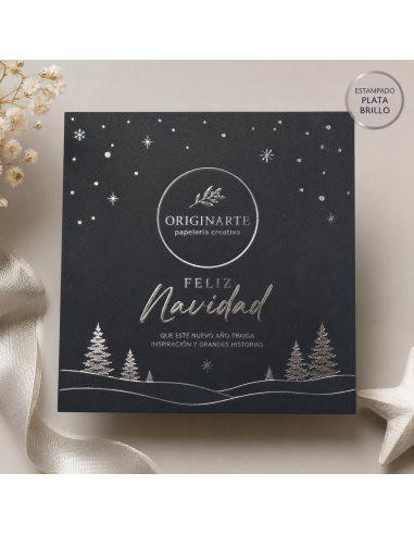 Invitación y Tarjetón Estampado Oro y Plata 14,8×14,8 | Originarte