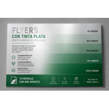Flyer A7 a Dos Caras con Efecto Metálico (Tinta Plata) — 7,4×10,5 cm