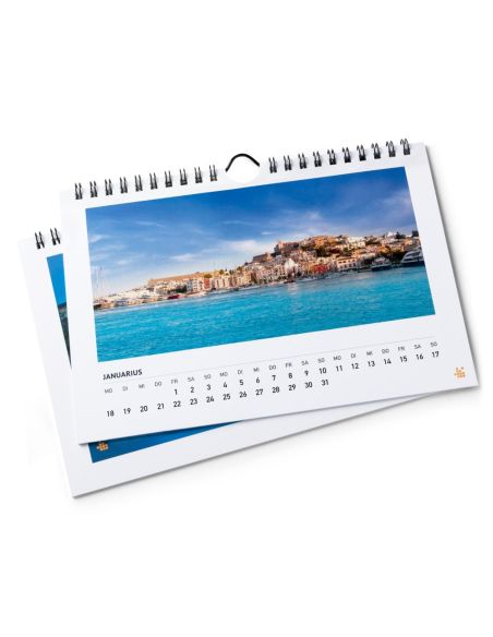 Calendarios de pared, 13 hojas, A6, encuadernación en espiral, papel cuché 170 g/m² , 4/0