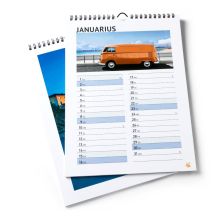 Calendarios de pared, 13 hojas, A3 medio, encuadernac. espiral, papel cuché 170 g/m² , 4/0