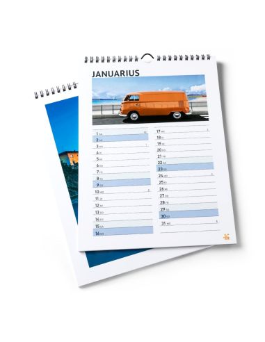 Calendarios de pared, 13 hojas, A3 medio, encuadernac. espiral, papel cuché 170 g/m² , 4/0