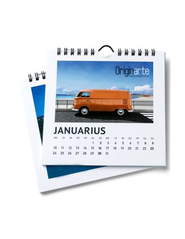Calendarios de pared, 13 hojas, A5-cuadrado, encuadern.espiral, papel cuché 170 g/m² , 4/0