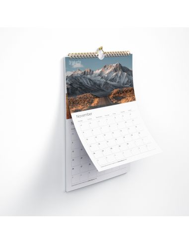 Calendarios de pared, 13 hojas, A4, encuadernación en espiral, papel cuché 170 g/m² , 4/4