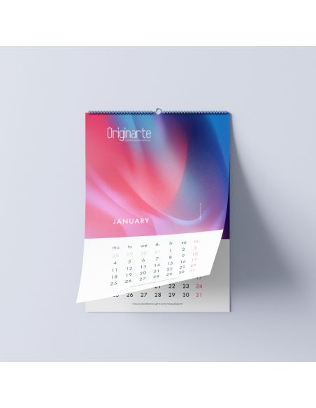 Calendarios de pared, 13 hojas, A5, encuadernación en espiral, papel cuché 170 g/m² , 4/4