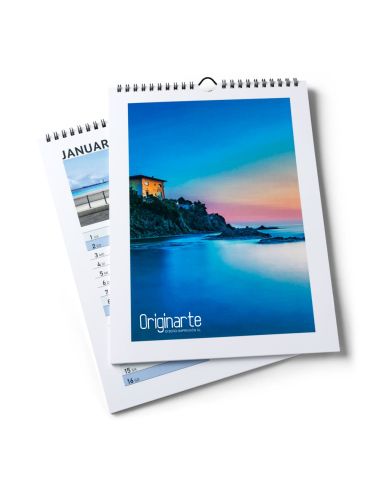 Calendarios de pared, 13 hojas, A3 medio, encuadernac. espiral, papel cuché 170 g/m² , 4/4