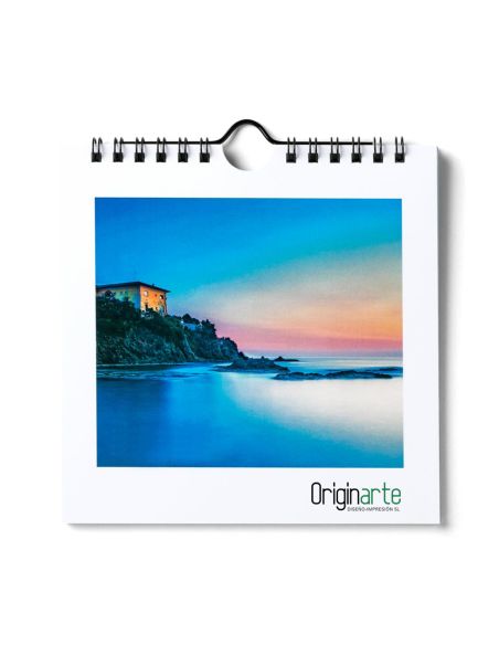 Calendarios de pared, 13 hojas, A4-cuadrado, encuadern.espiral, papel cuché 170 g/m² , 4/4