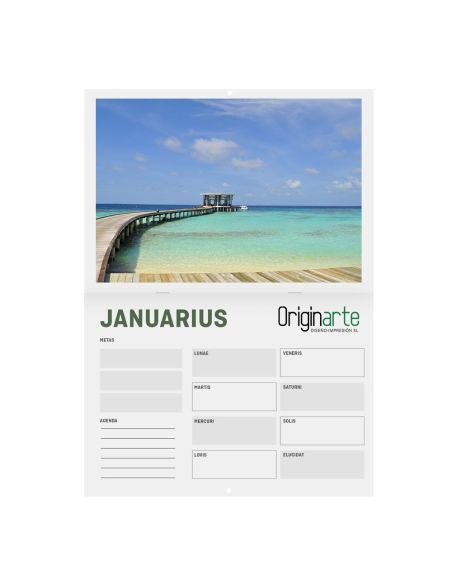 Calendarios revista sin cubierta, horizontal, A4, 28 páginas, 130 g/m² papel cuché