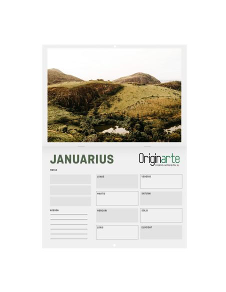 Calendarios revista sin cubierta, horizontal, A5, 28 páginas, 130 g/m² papel cuché