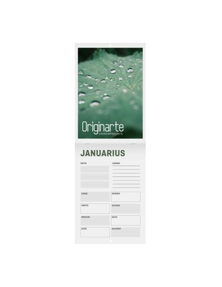 Calendarios revista sin cubierta, formato vertical, A4, 28 páginas, 130 g/m² papel cuché