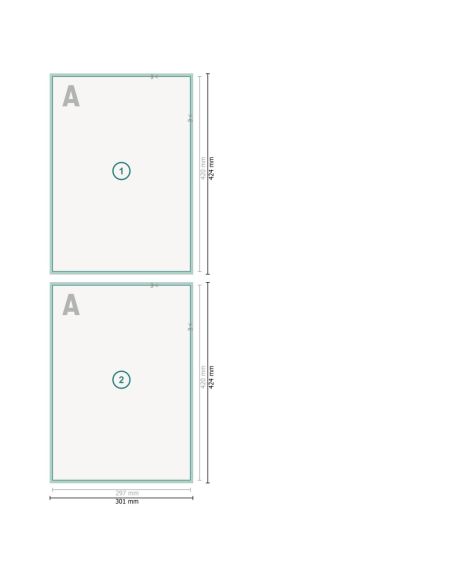 Cartas de platos sencillas, DIN-A3, 4/4-colored, papel cuché de 300 g/m²