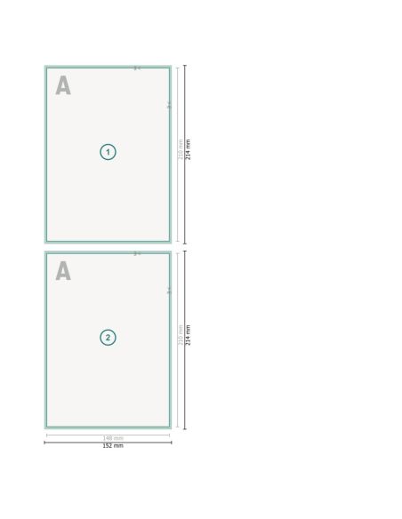 Cartas de platos sencillas, DIN-A5, 4/4-colored, papel cuché de 300 g/m²