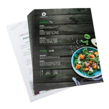 Cartas de platos sencillas, DIN-A6, 4/4-colored, papel cuché de 300 g/m²