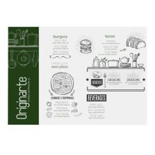 Manteles individ. A4, 4/0, papel cuché de 130 g/m², no apto para alimentos