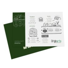 Manteles individ. A2, colores 4/4, papel cuché de 100 g/m² , no apto para alimentos