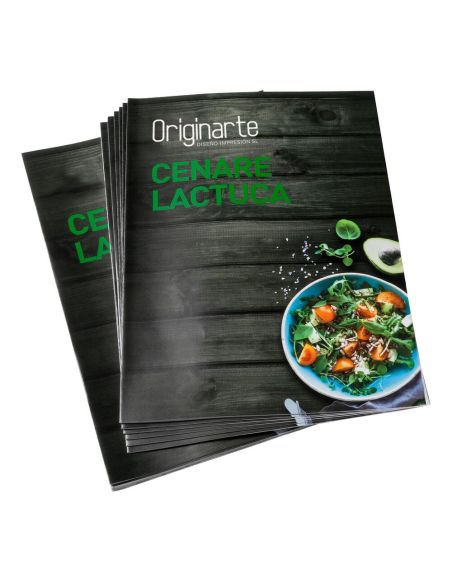 Folded menus, DIN-A4, formato vertical, 4 pág., papel cuché 250 g/m² brillante