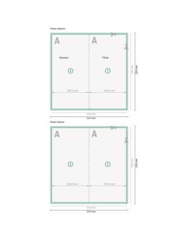 Folded menus, DL, formato vertical, 4 pág., papel cuché 250 g/m² brillante