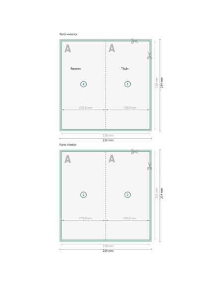 Folded menus, DL, formato vertical, 4 pág., papel cuché 250 g/m² brillante