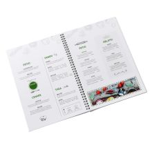 Cartas platos encuader.espiral, A5, 8 pág., papel cuché de 300 g/m²