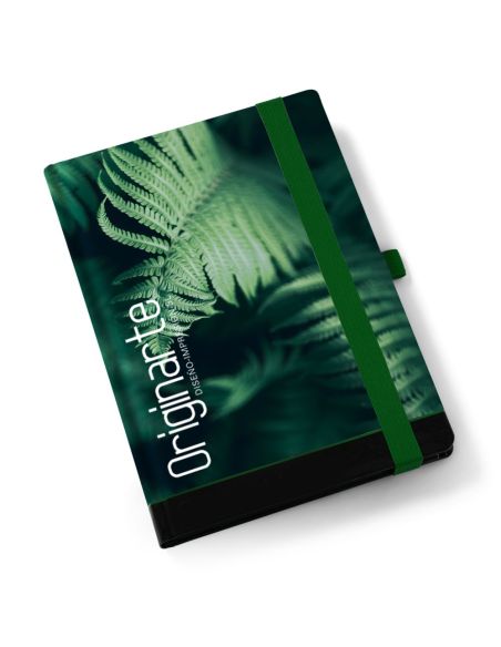 Premium notebooks DIN-A4, 192 páginas, colores 4/0, cubierta: papel cuché 150 g/m²