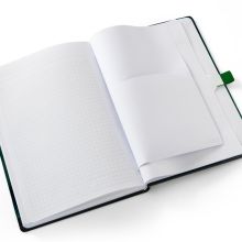 Premium notebooks DIN-A4, 192 páginas, colores 4/0, cubierta: papel cuché 150 g/m² 2