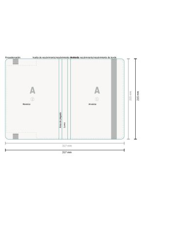 Cuadernos de notas Ocean, A5, papel reciclado 90 g/m², azul