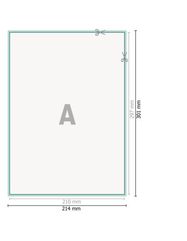 Papel de cartas exclusivo, A4, colores 4/0, papel natural Bio Top 80 g/m²