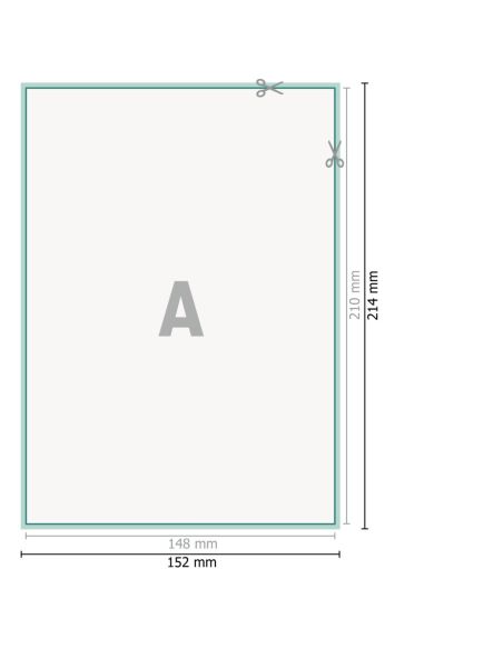 Papel de cartas exclusivo, A5, colores 4/0, papel natural Bio Top 80 g/m²