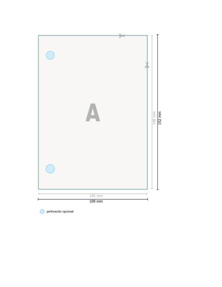 Papel de cartas, A6, colores 4/0, aptos láser, papel offset de 80 g/m²
