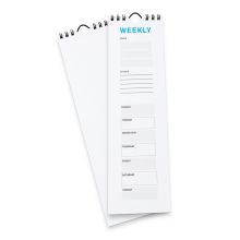 Calendarios semanales con encuadernación en espiral, 15 x 42 cm, Formato vertical, 4/0, 54 hojas, 115 g/m² papel cuché 2