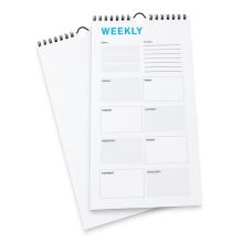 Calendarios semanales con encuadernación en espiral, 21 x 42 cm, Formato vertical, 4/0, 54 hojas, 115 g/m² papel cuché