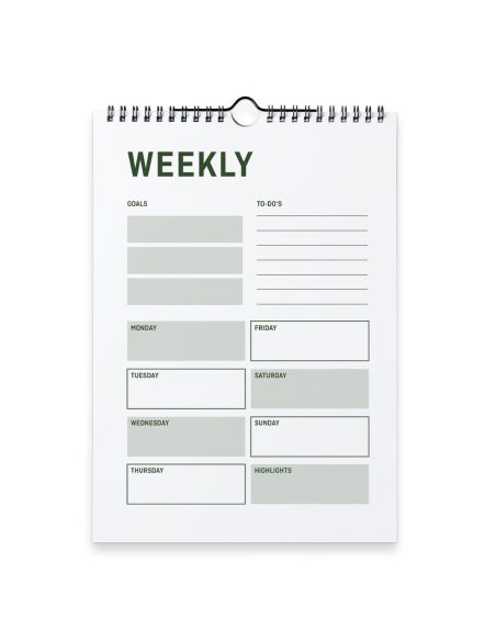 Calendarios semanales con encuadernación en espiral, A4, Formato vertical, 4/0, 54 hojas, 115 g/m² papel cuché