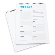 Calendarios semanales con encuadernación en espiral, A6, Formato vertical, 4/0, 54 hojas, 115 g/m² papel cuché