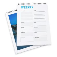 Calendarios semanales con encuadernación en espiral, A4, Formato vertical, 4/4, 54 hojas, 115 g/m² papel cuché