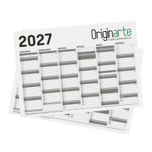 Calendarios dos caras, A4, 21 x 29,7 cm, colores 4/4, papel cuché de 130 g/m²