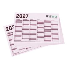 Calendarios dos caras, A5, 14,8 x 21 cm, colores 4/4, papel cuché de 130 g/m²