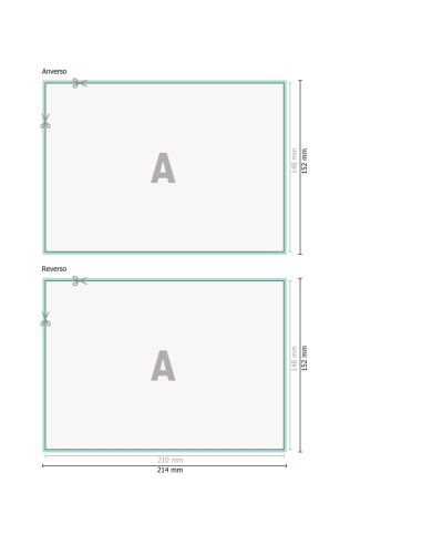 Calendarios dos caras, A5, 14,8 x 21 cm, colores 4/4, papel cuché de 130 g/m²