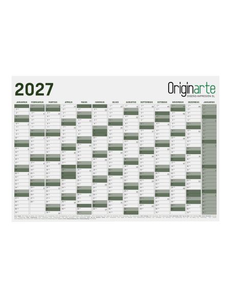 Planificadores anuales de pared, 4/0, A0, 118,9 x 84,1cm, papel cuché de 100 g/m²