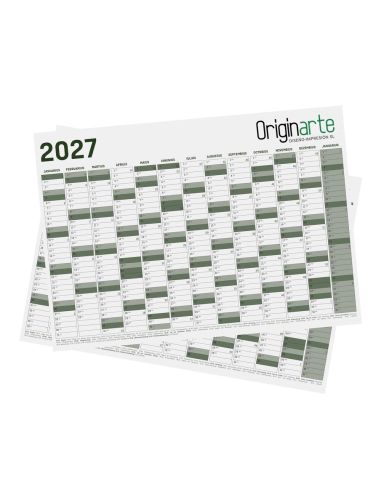 Planificadores anuales de pared, 4/0, A1, 84,1 x 59,4 cm, papel cuché de 100 g/m²